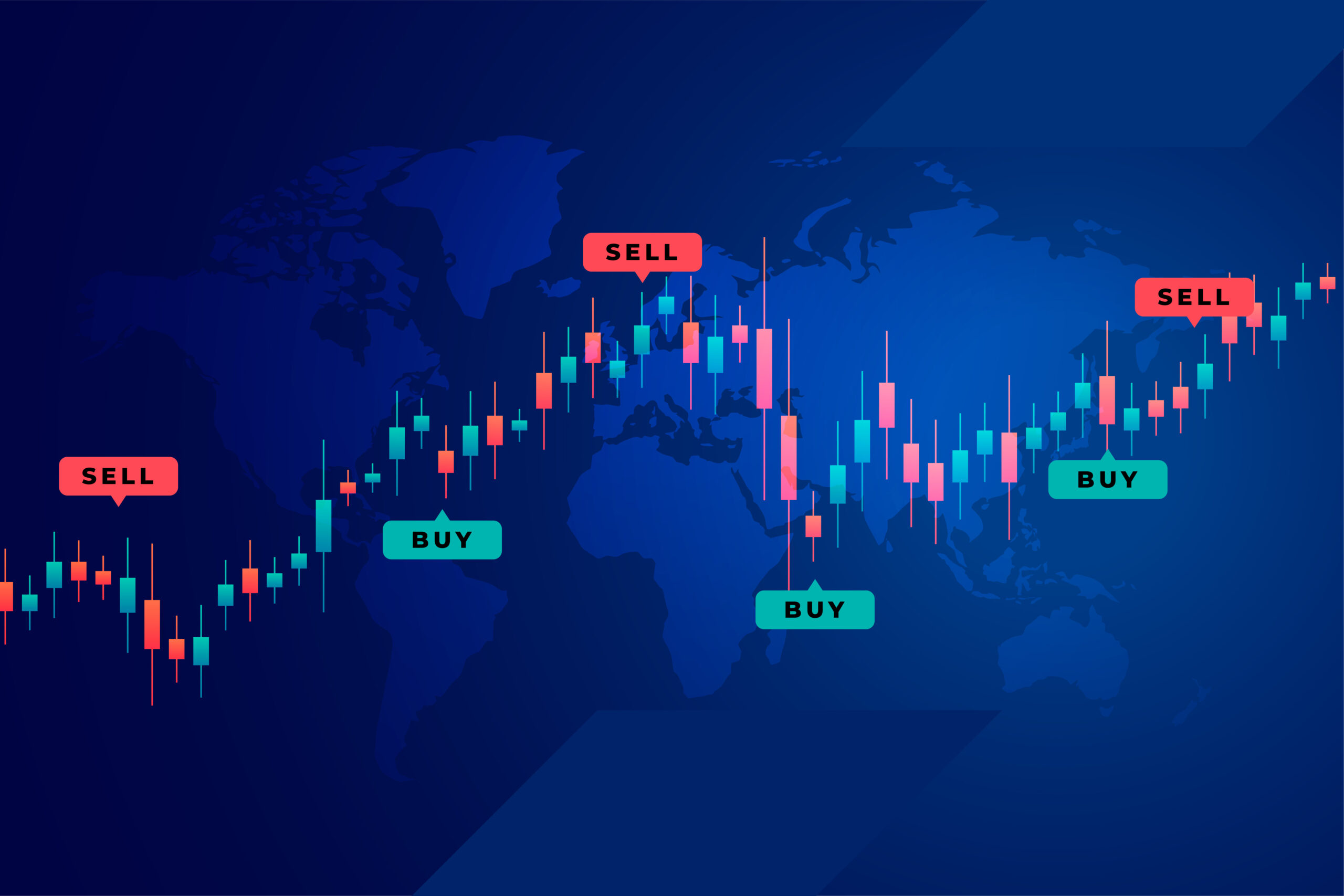 buy and sell trend forex trading background